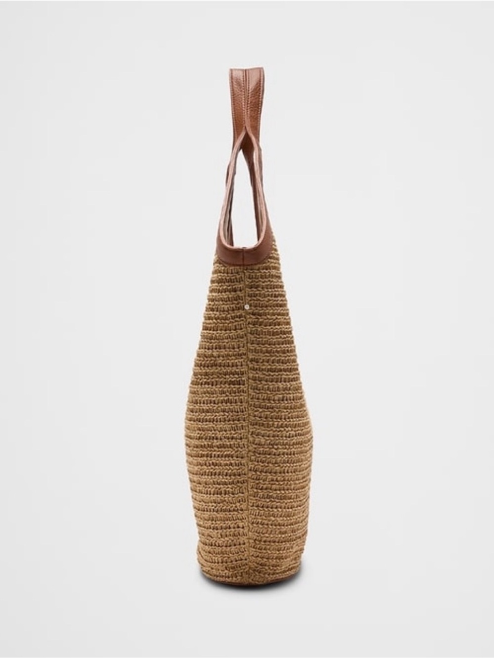 🆕- Banana Republic- Woven Hobo Straw Tote Bag with Brown Trim - Picture 5 of 9